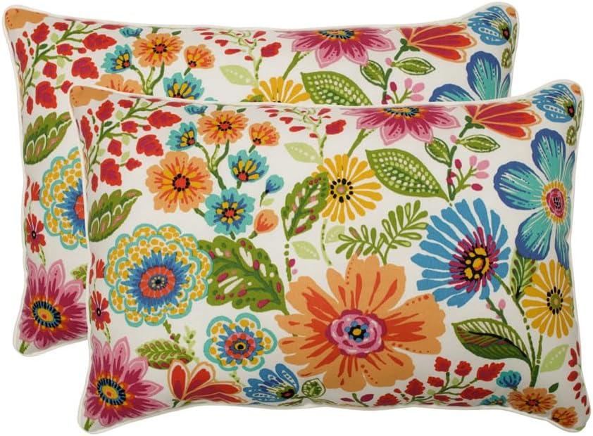 Floral Indoor/Outdoor Reversible Throw Pillow (Set of 2)