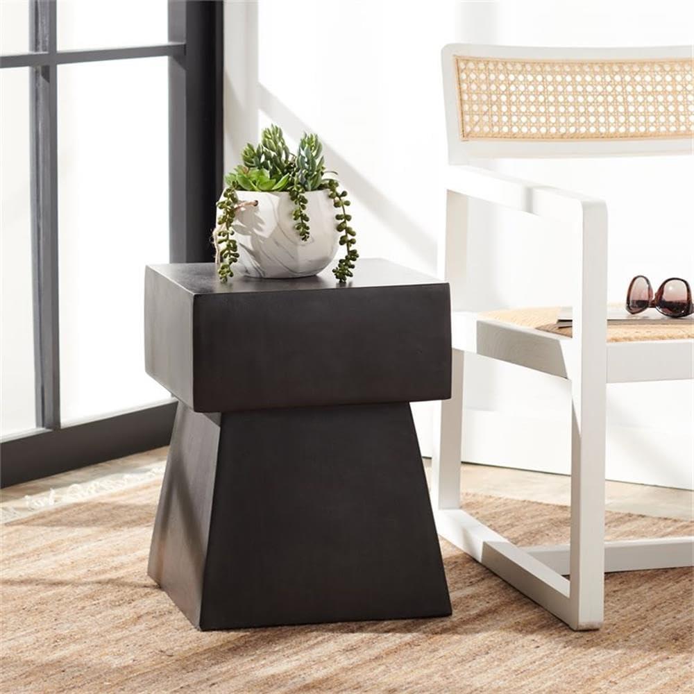 Zen Accent Stool - Indoor/Outdoor - VNN1000 - Black - Safavieh