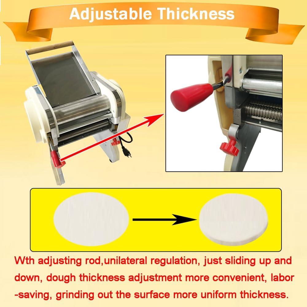 3mm Electric Pasta Press Maker Noodle Machine Automatic Noodle Making Machine with Round Knife 110V