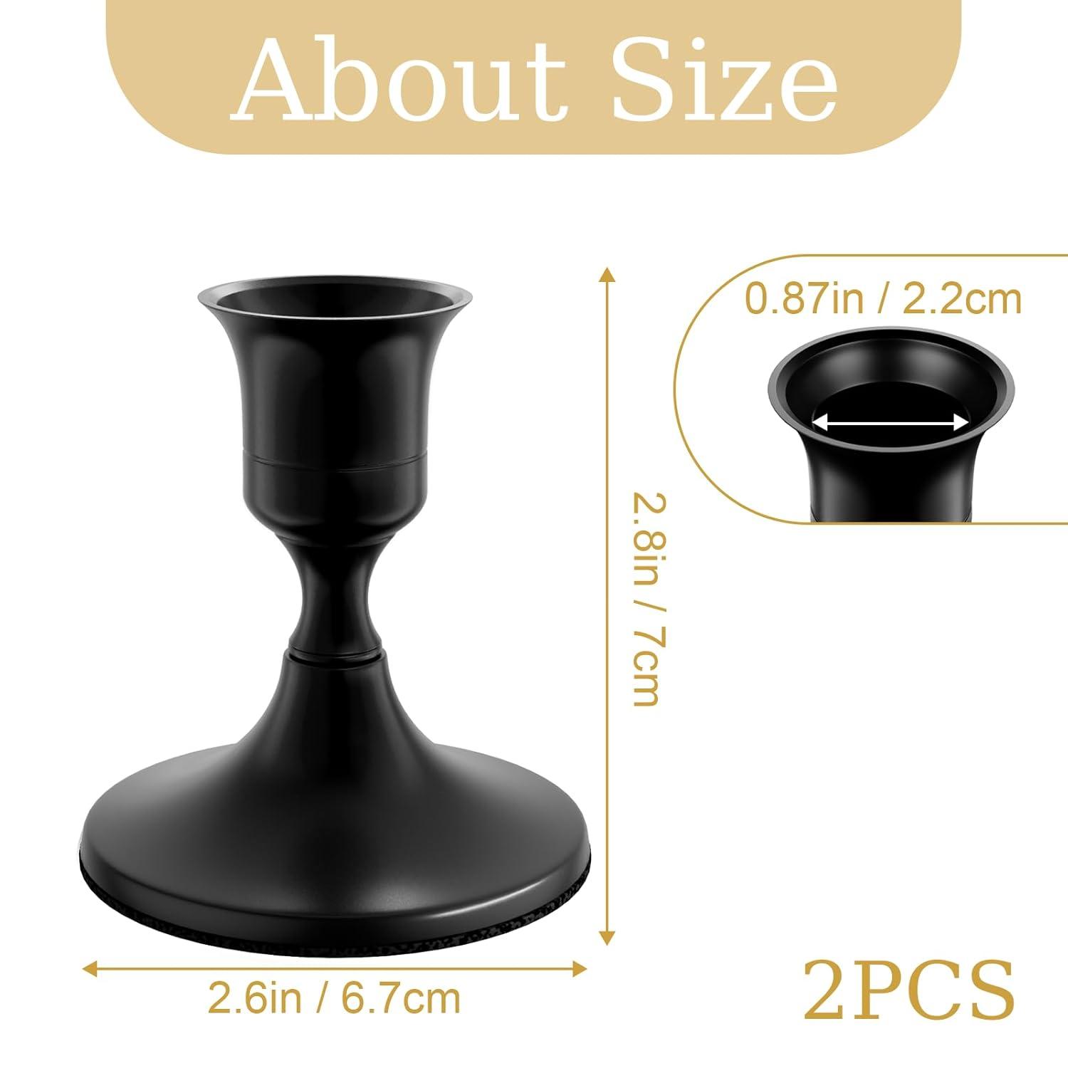 Black Metal Taper Candlestick Holders Set of 2