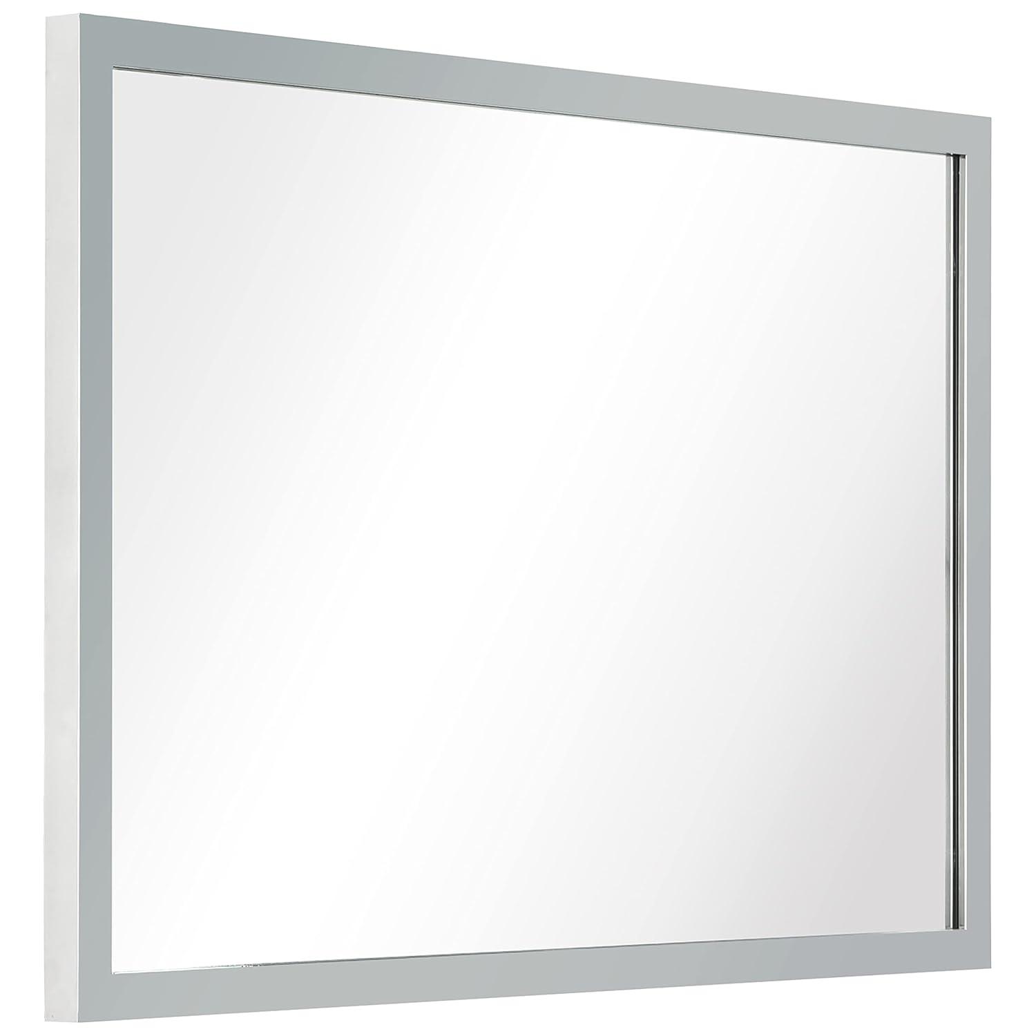 Empire Art Direct Contempo Stainless Steel Gold Wall Mirror Plished Silver 20" x 30" Silver