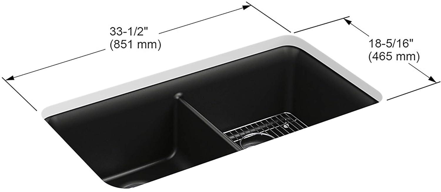 Cairn® 34" L x 18" W Under-Mount Double-Equal Kitchen Sink