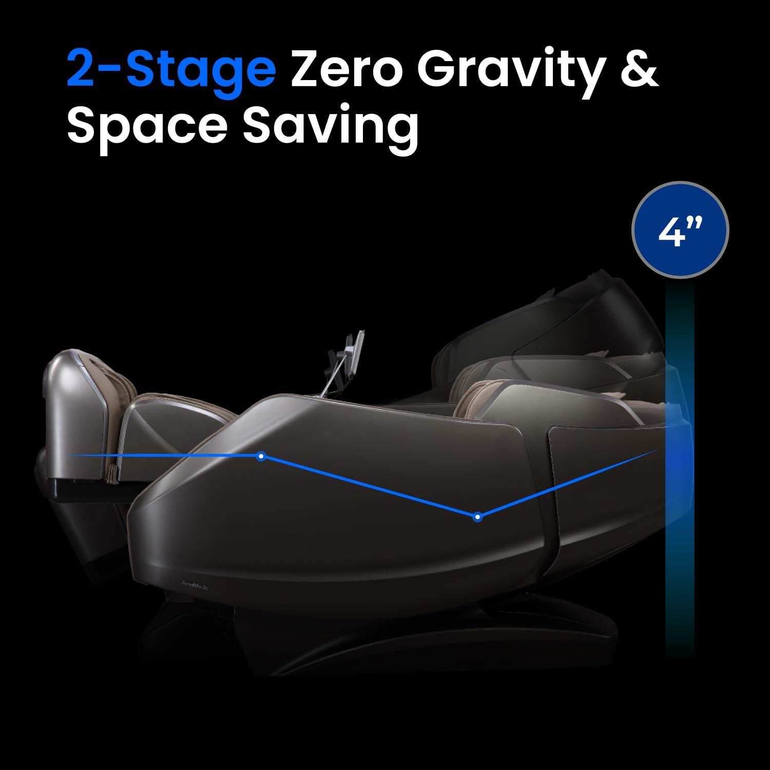 2025 Revive | 4D Massage | Health Fingerprint Sensor| Massage Chair Zero Gravity| AI Health Detection| 40 Cell Full Body Air Massage | (Beige)