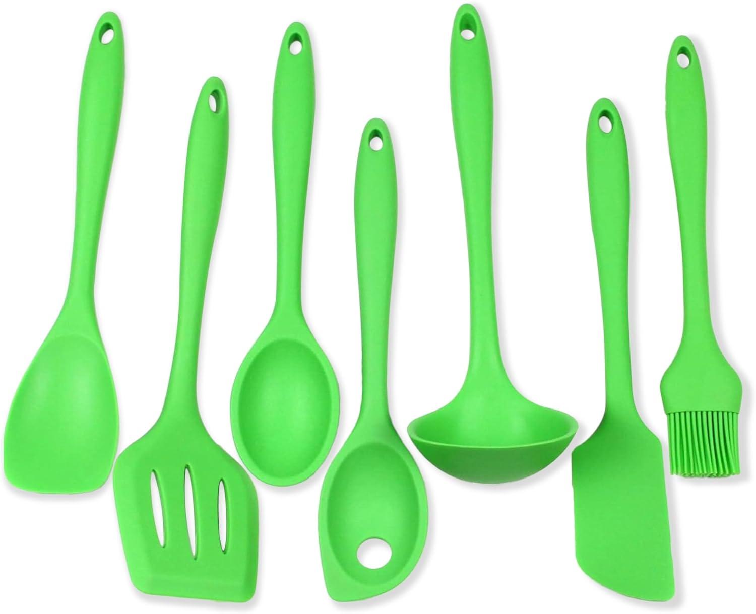 Chef Craft Premium Silicone Kitchen Tool and Utensil Set, 7 Piece Set, Green