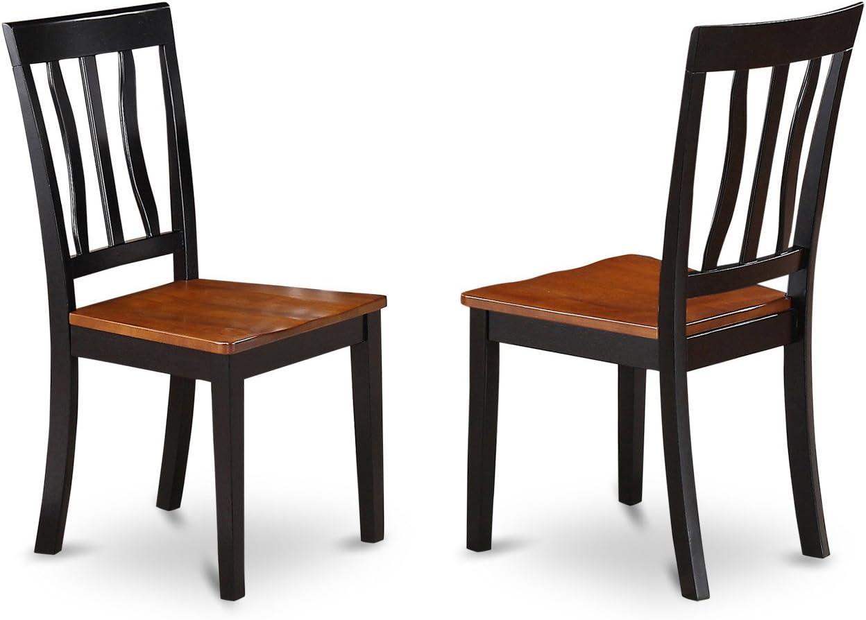 Black and Brown 30'' Round Wood Dining Set with 2 Chairs