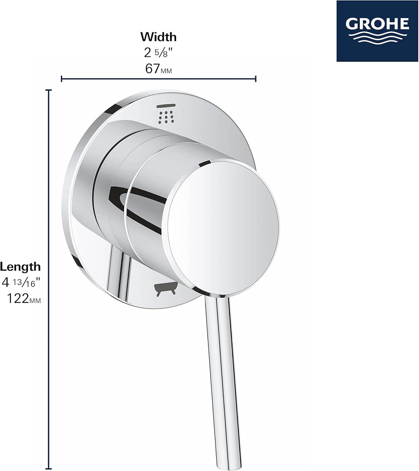 Brushed Nickel Modern Wall-Mounted Shower Lever