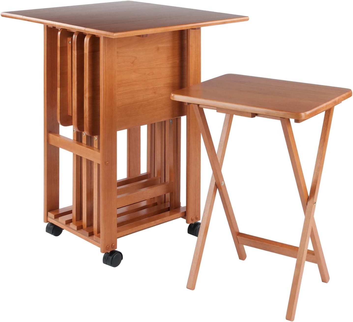 Sophia Transitional Teak 5-Piece Snack Table Set