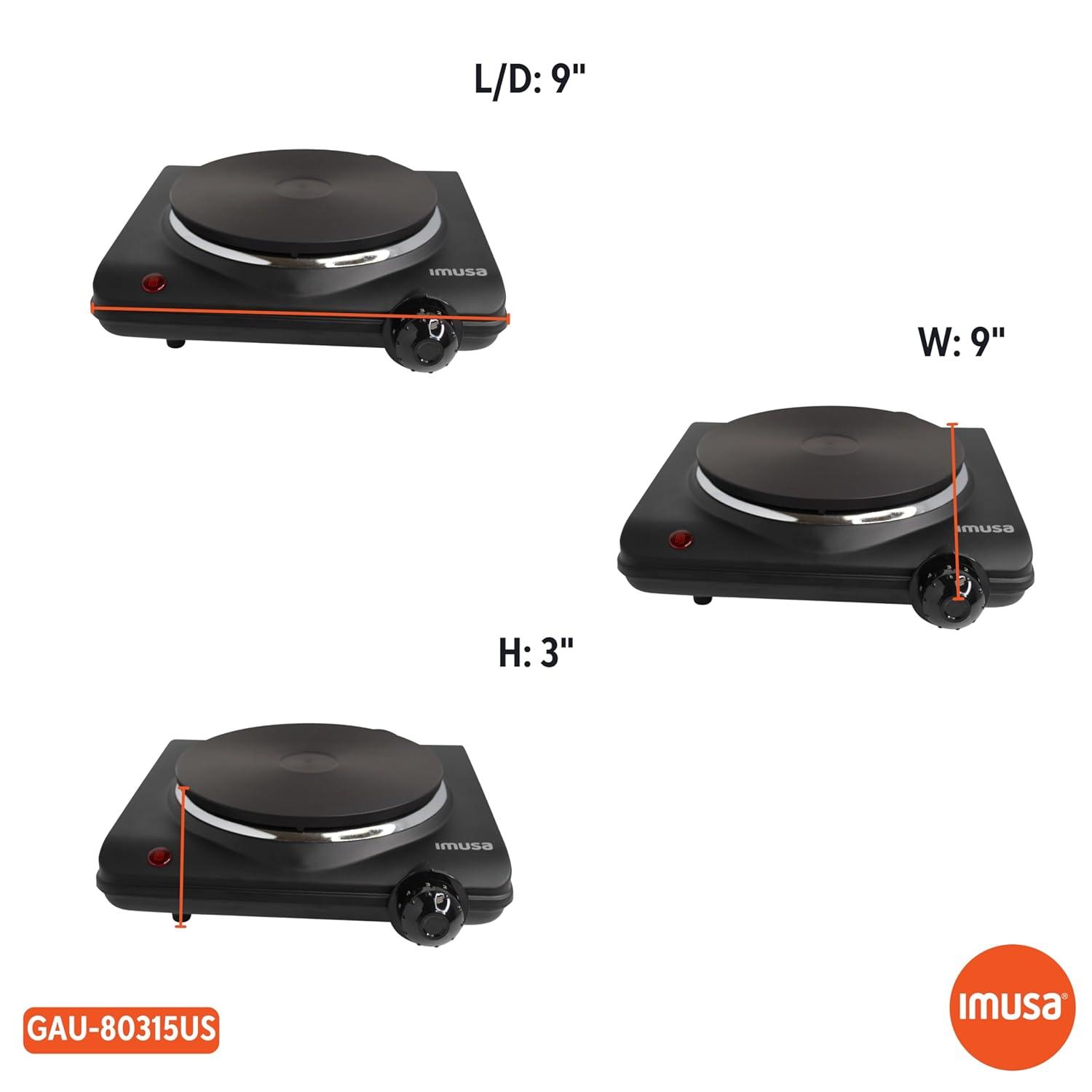 IMUSA Single Electric Hot Plate, Black