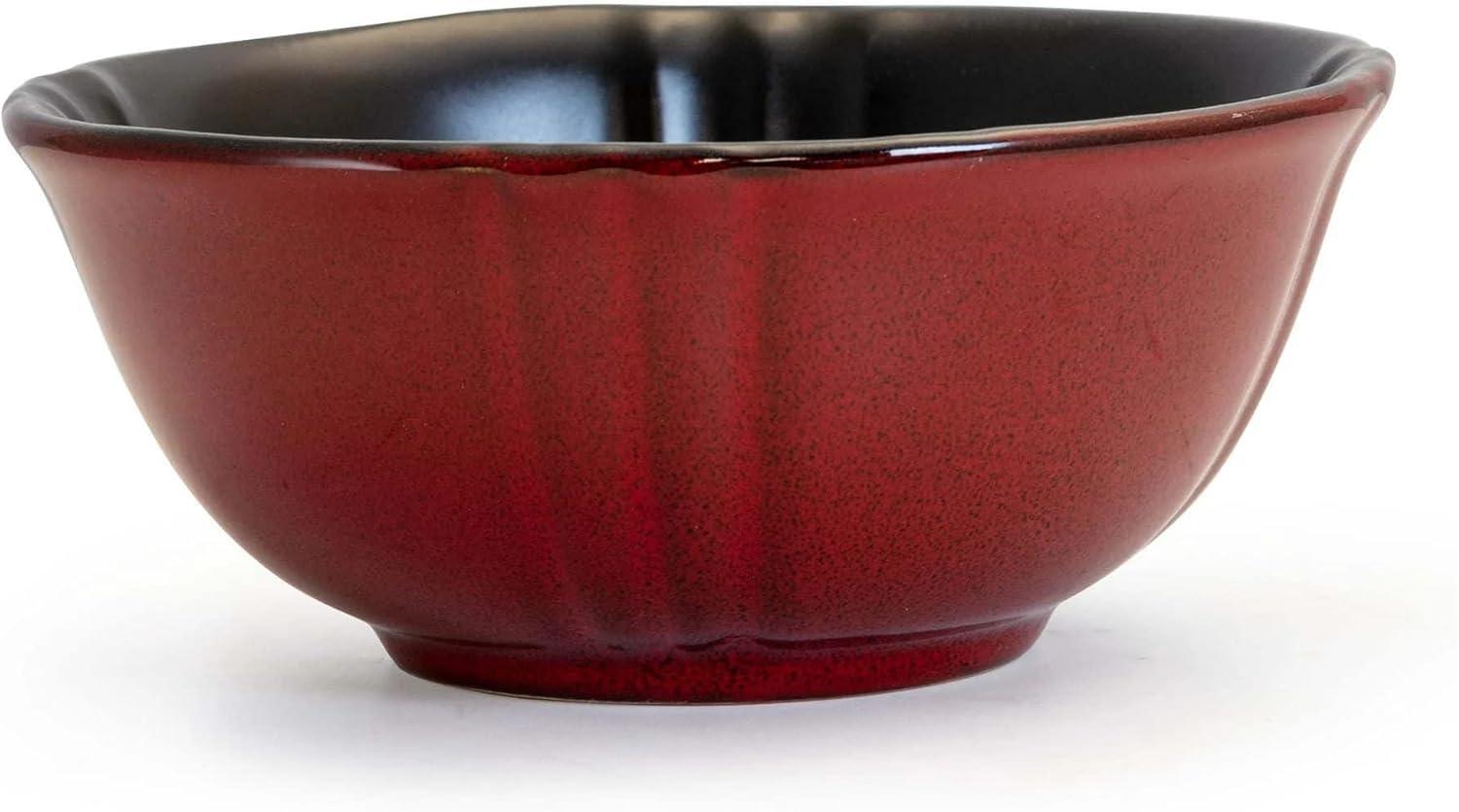 Elama Regency 16 Piece Stoneware Dinnerware Set in Red