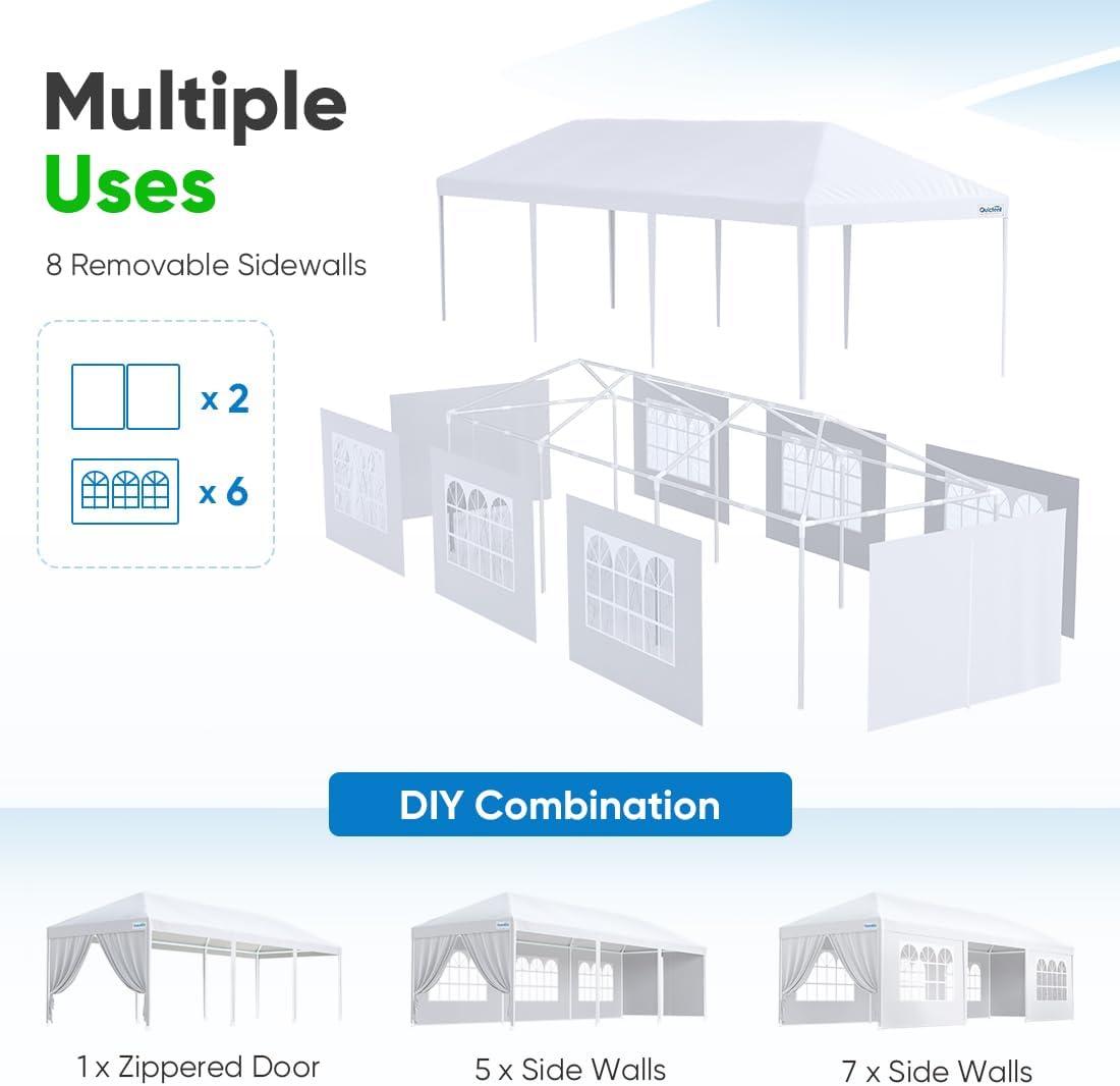 Ktaxon 10'x30' Canopy Tent Wedding Partywith Removable 5 Sidewall White