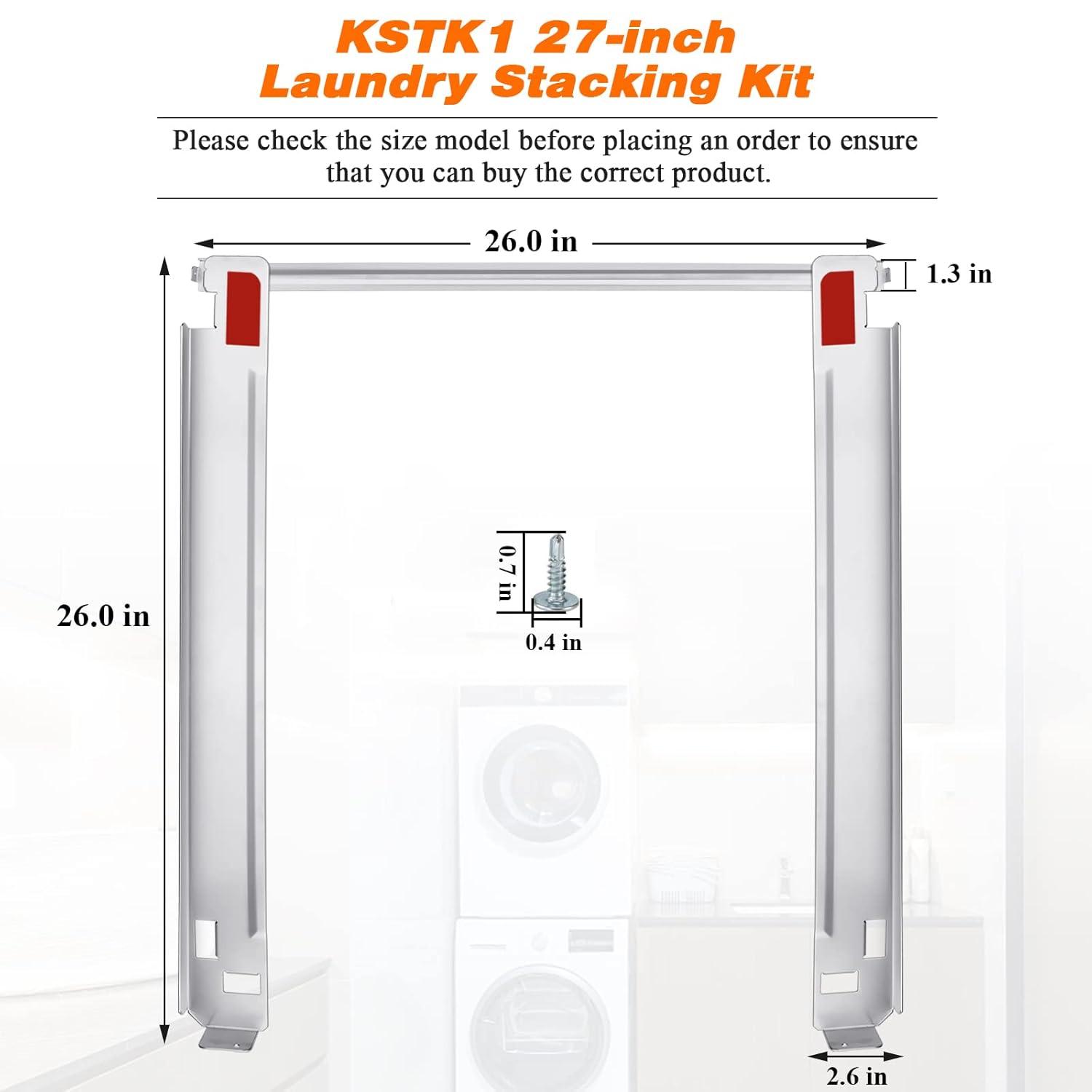 Durable Laundry Stacking Kit for 27-Inch Front Load Washers and Dryer Models