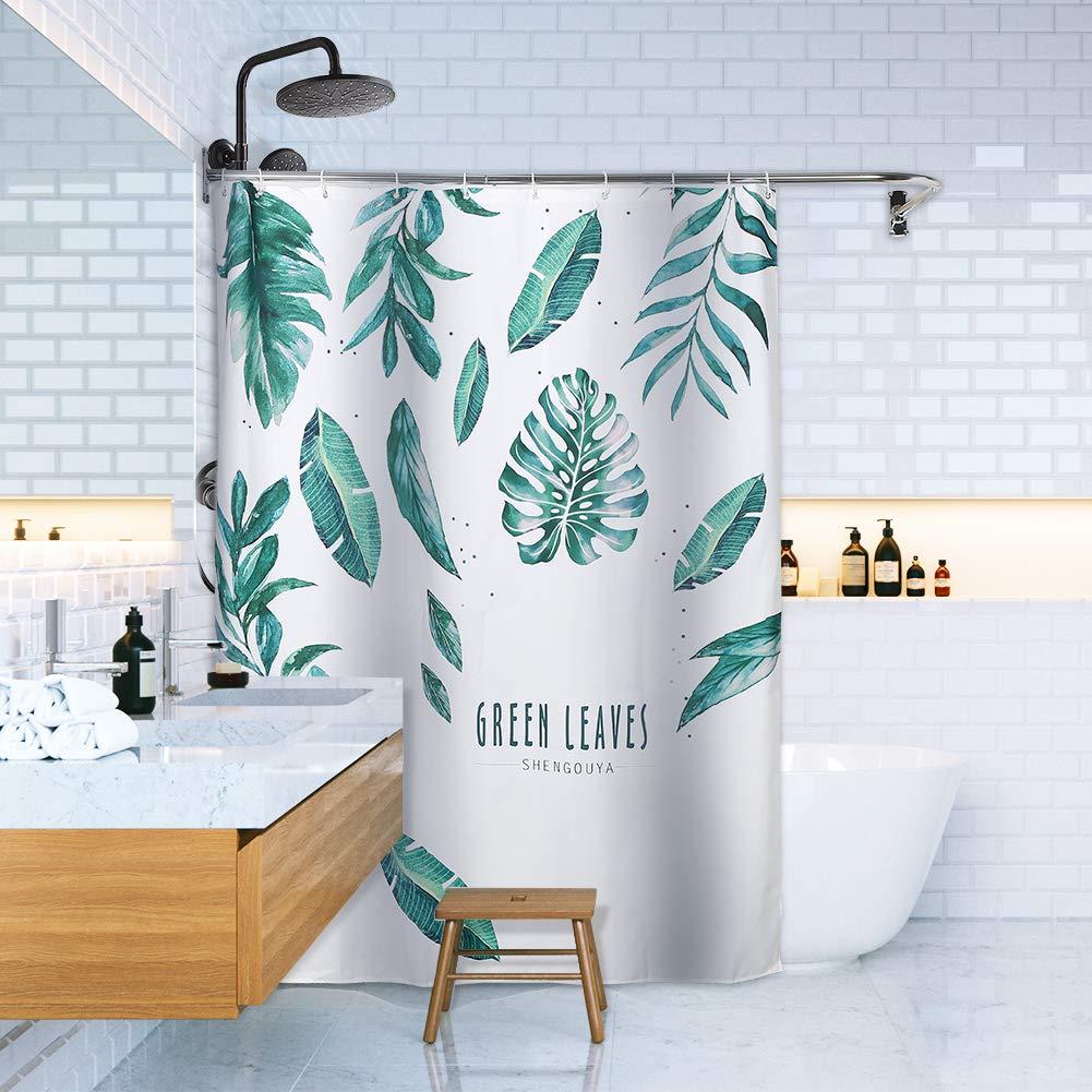 PrettyHome L Shapaed Bathroom Bathtub Corner Shower Curtain Rod Large Space 28"x68",Chrome Finished