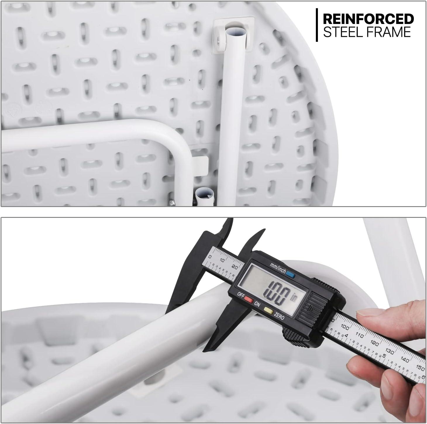 31.5" Round Folding Banquet Table, Portable Plastic Coffee Card Dining Table for Outdoor Party Event