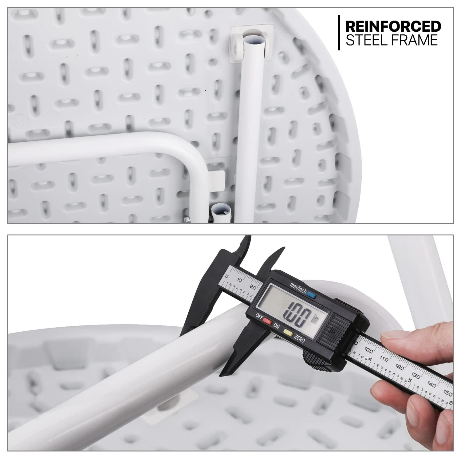 31.5" Round Folding Banquet Table, Portable Plastic Coffee Card Dining Table for Outdoor Party Event