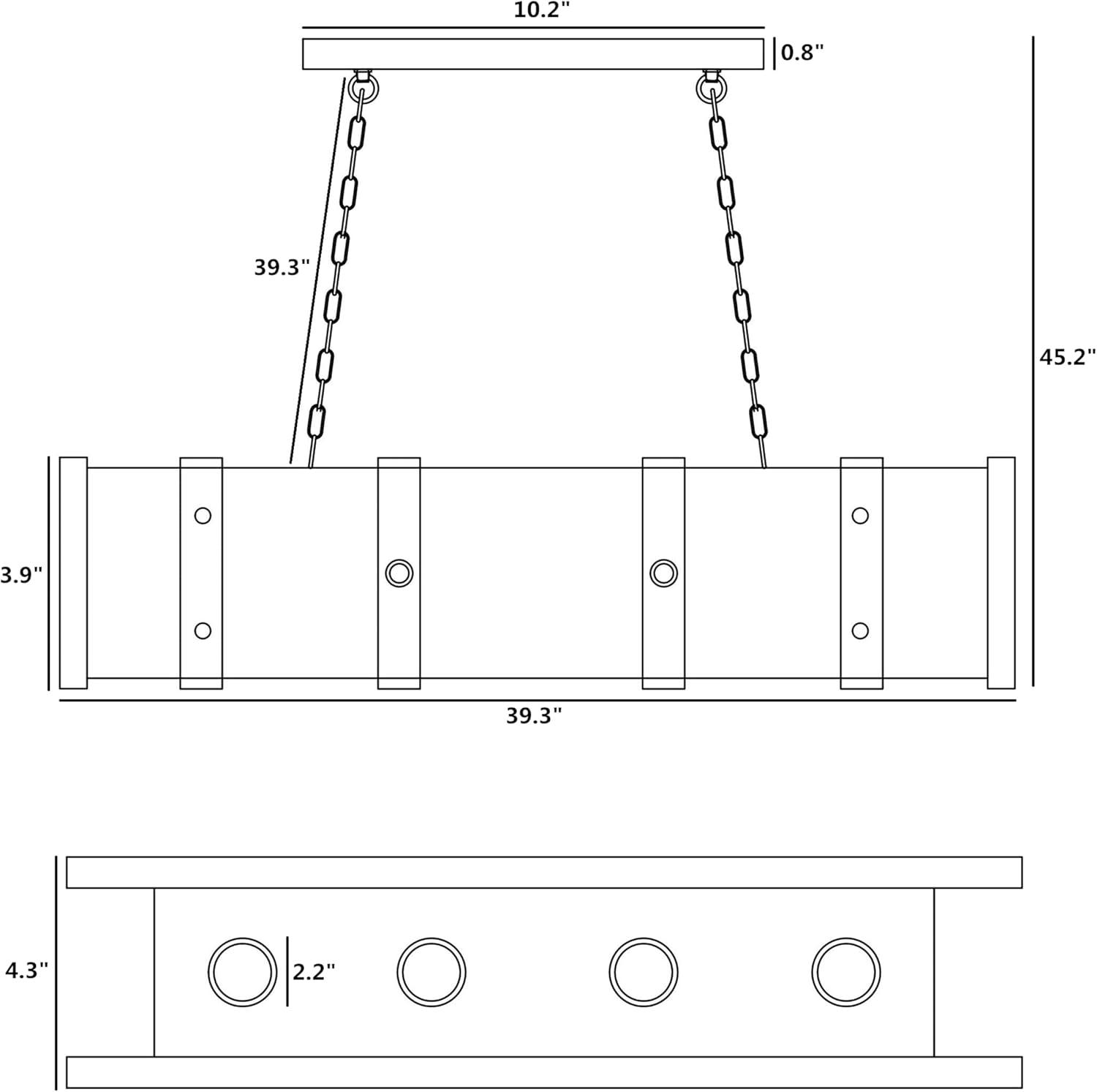 Maxax 4 - Light Kitchen Island Linear LED Pendant - - L03-4