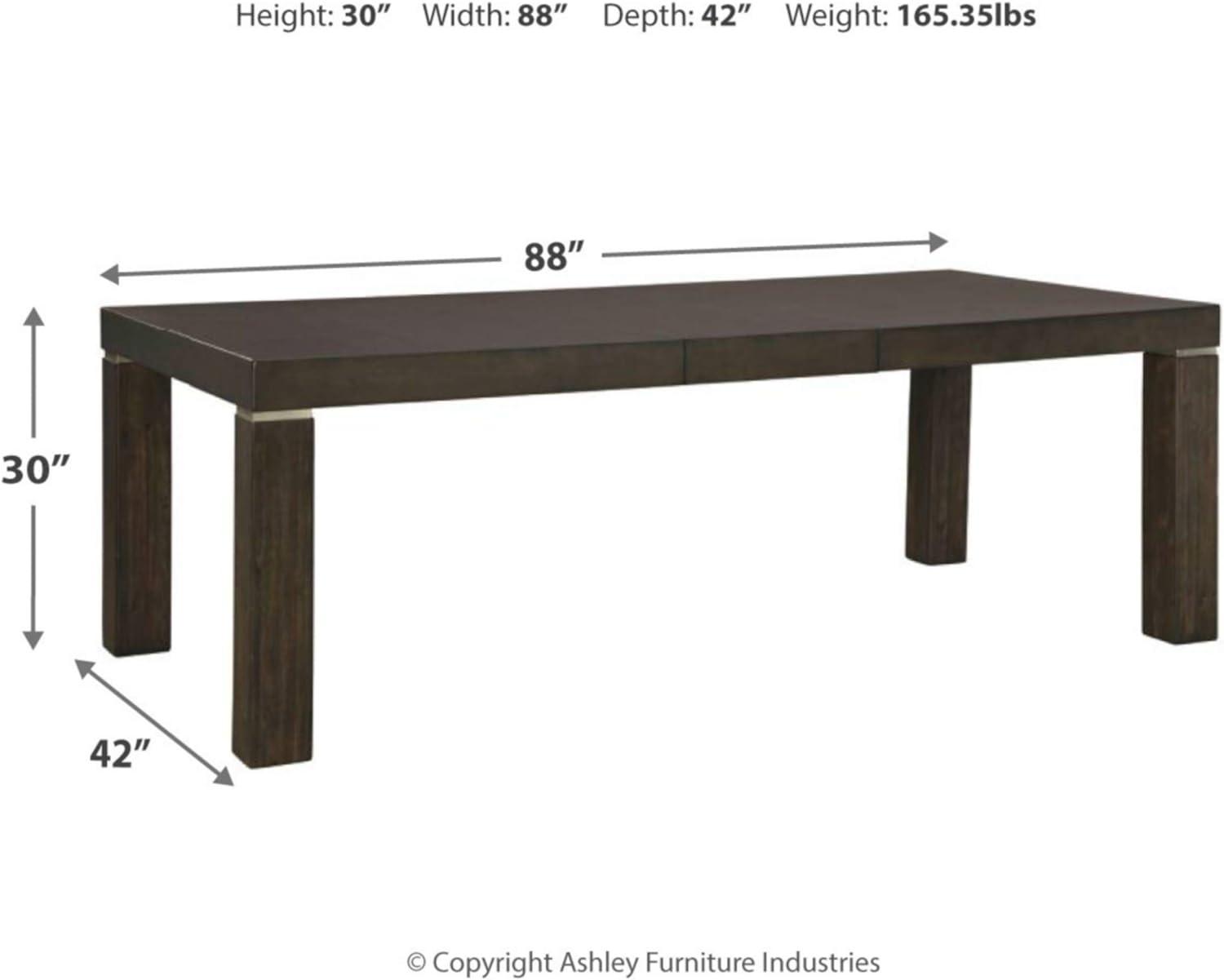 Hyndell Contemporary Espresso Extendable Dining Table, Seats 8