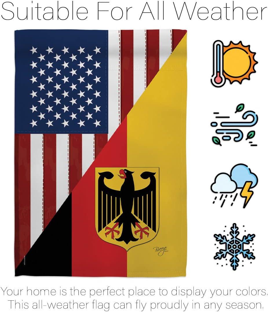 Breeze Decor 58381 US German Friendship 2-Sided Impression Garden Flag - 13 x 18.5 in.