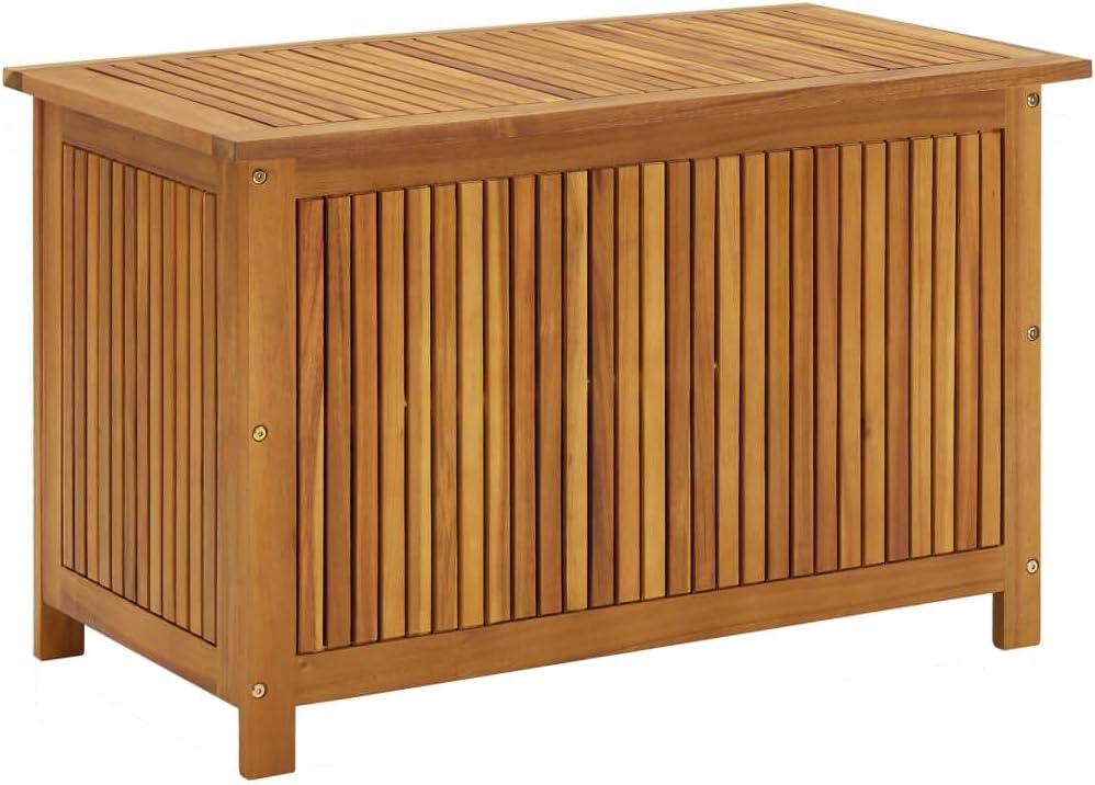 vidaXL Patio Storage Box 35.4Inchx19.7Inchx22.8Inch Solid Acacia Wood