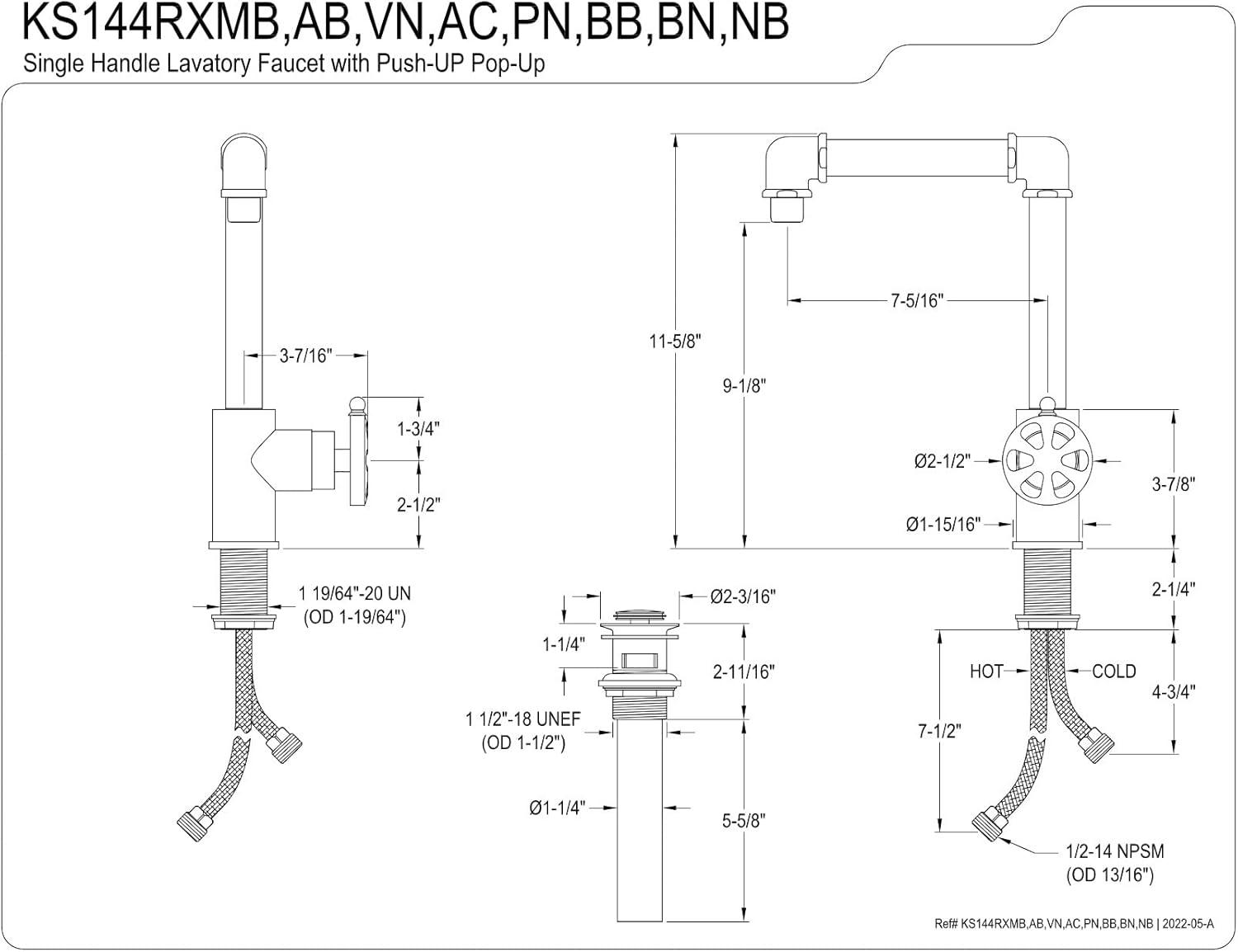 Belknap Single Hole Bathroom Faucet with Drain Assembly