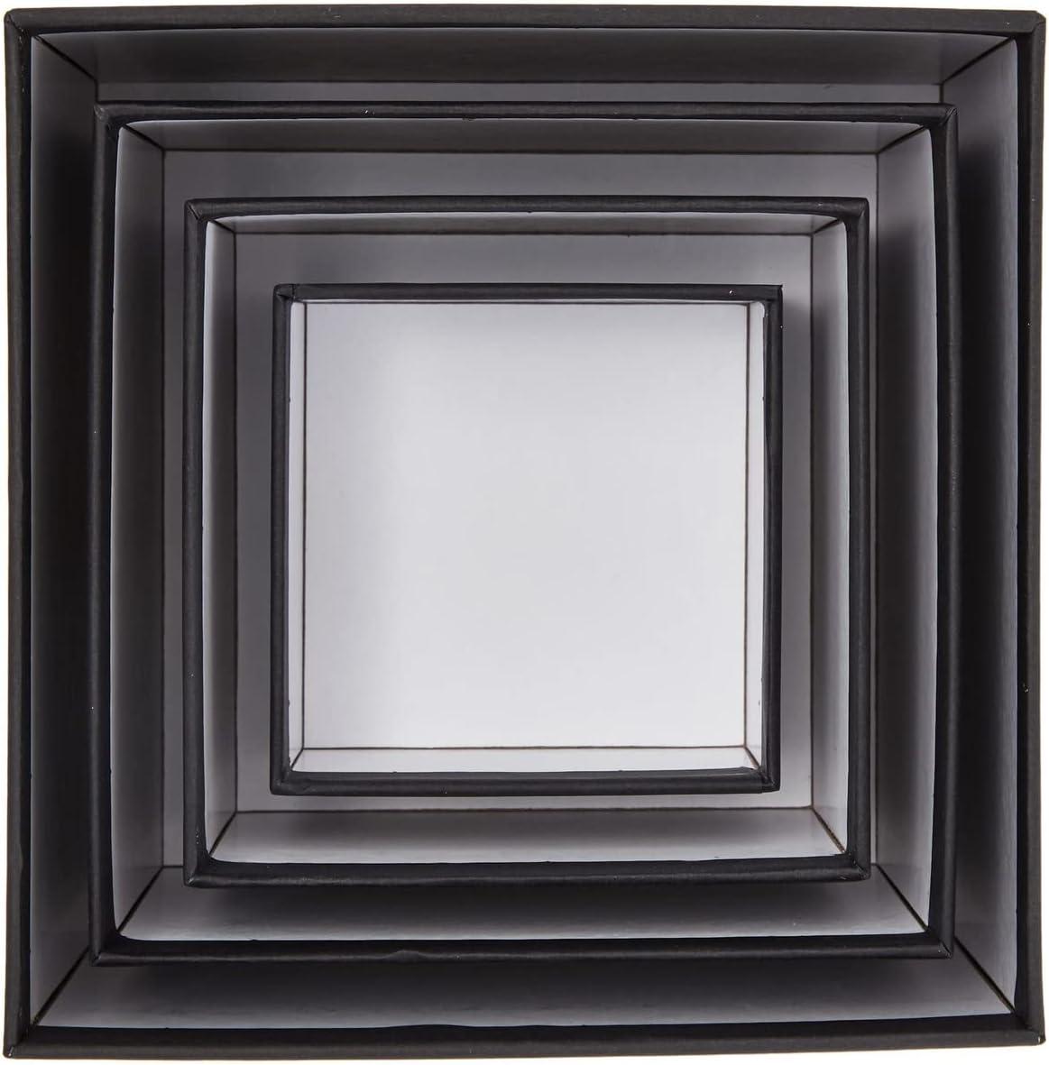 Stockroom Plus Set of 4 Sizes Square Nesting Gift Boxes with Lids for Presents, Decorative Goodie Box for Holidays, Holographic Silver