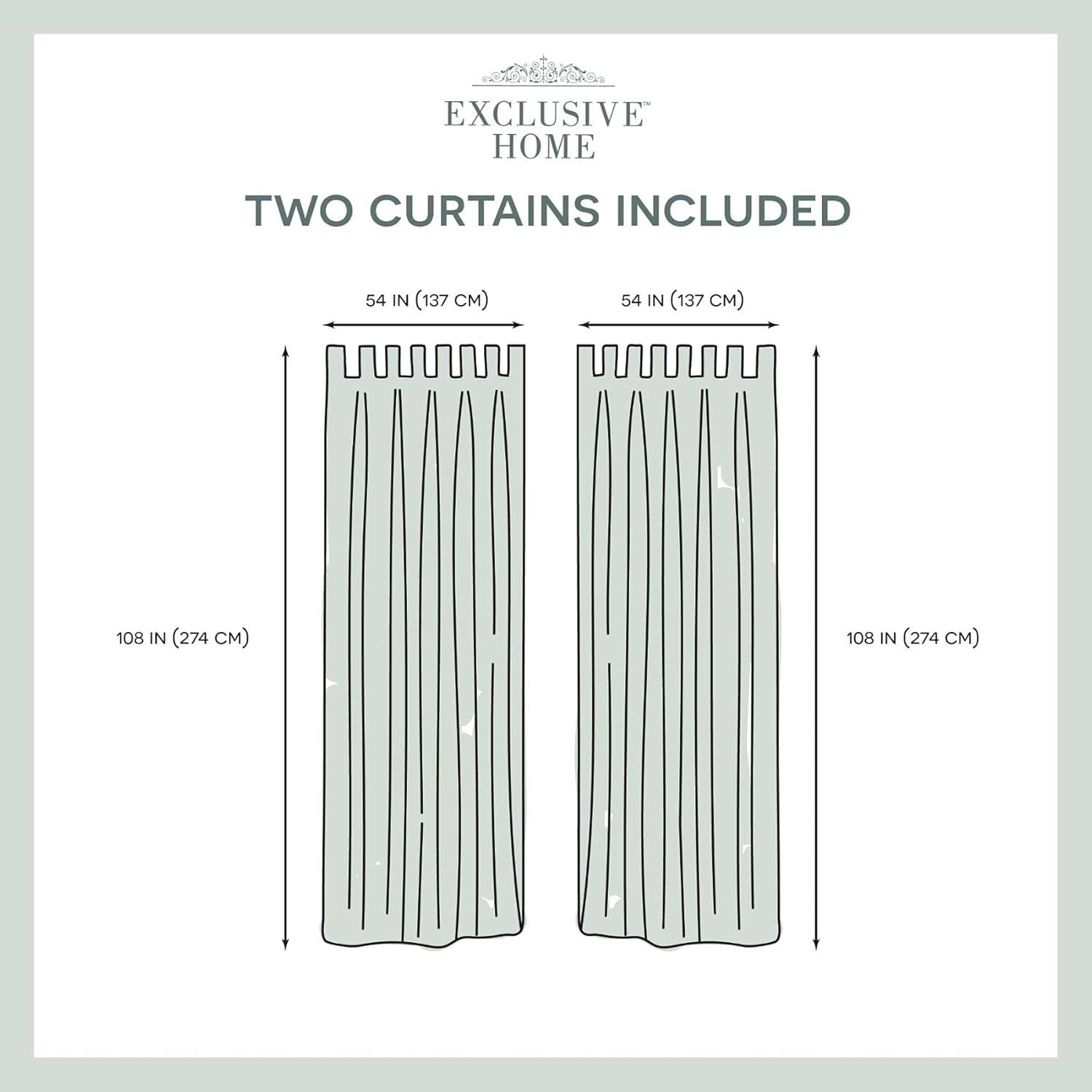 Set of 2 Indoor/Outdoor Solid Cabana Tab Top Window Curtain Panel - Exclusive Home