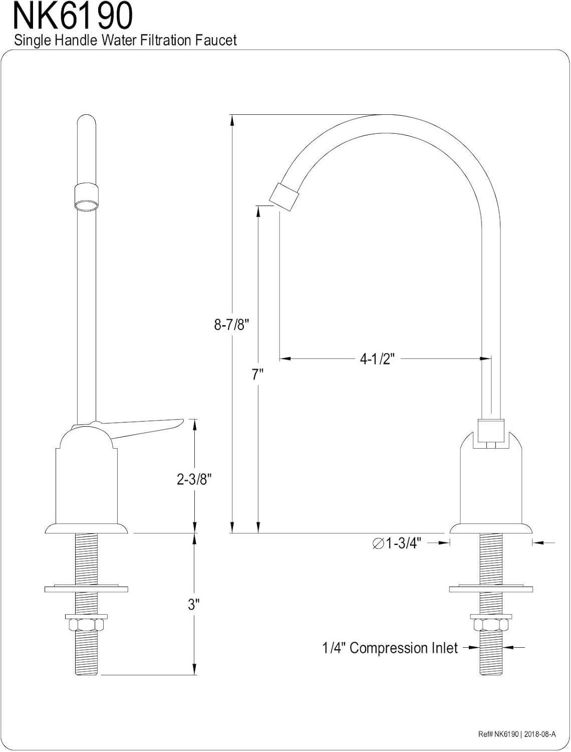 Black Stainless Steel Single-Handle Water Filtration Faucet