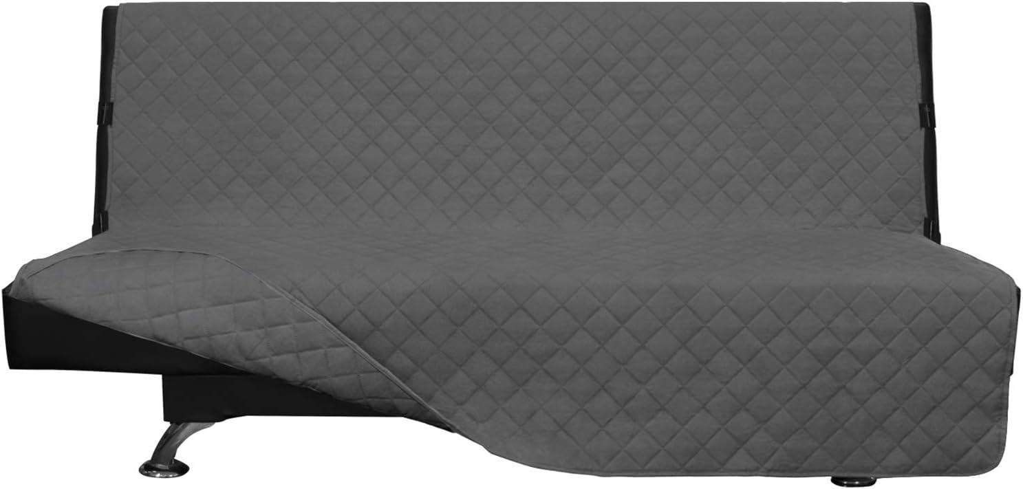 Easy-Going Futon Reversible Sofa Slipcover Water Resistant Couch Cover(Futon, Gray/Light Gray)