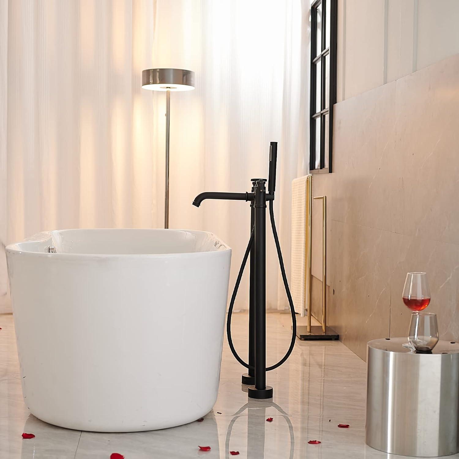 Floor Clawfoot Tub Faucet with Diverter