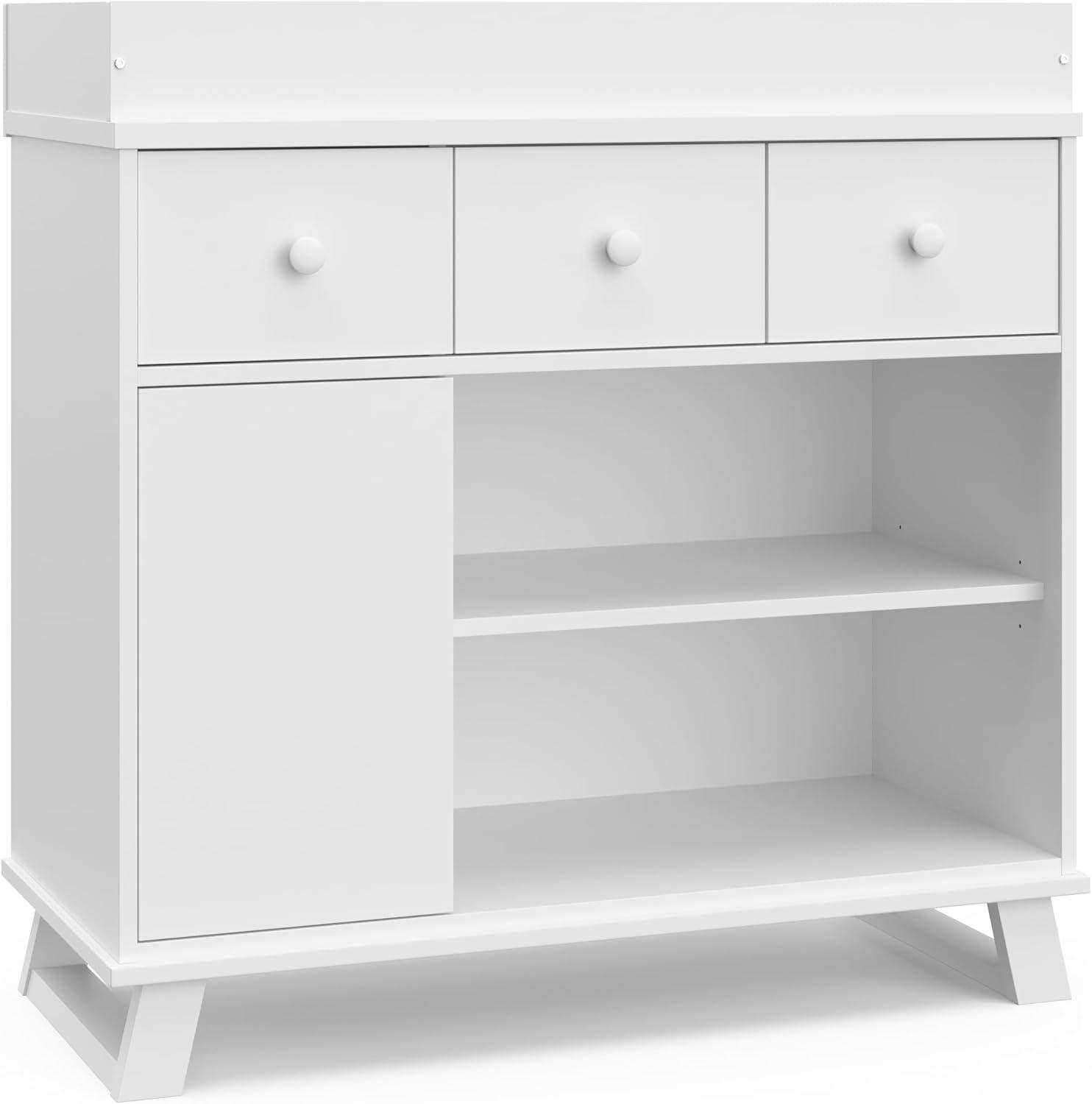 Storkcraft Modern Infant Nursery Changing Table Dresser, White