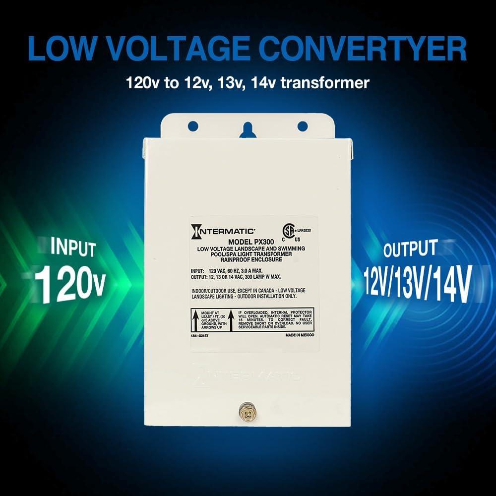 Intermatic Transformer,1 Phase,300VA,12V Out PX300