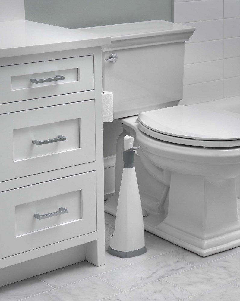 Unger No-Drip Toilet Brush Set  Flexible Neck Toilet Brush with Portable Caddy Holder, Discreet Bathroom Cleaning Brush, Toilet Scrubber, Toilet Bowl Cleaner Brush, Bathroom Cleaning Supplies