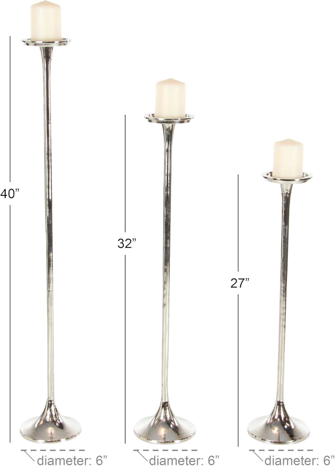 Set of 3 Metallic Aluminum Candle Holders - Olivia & May