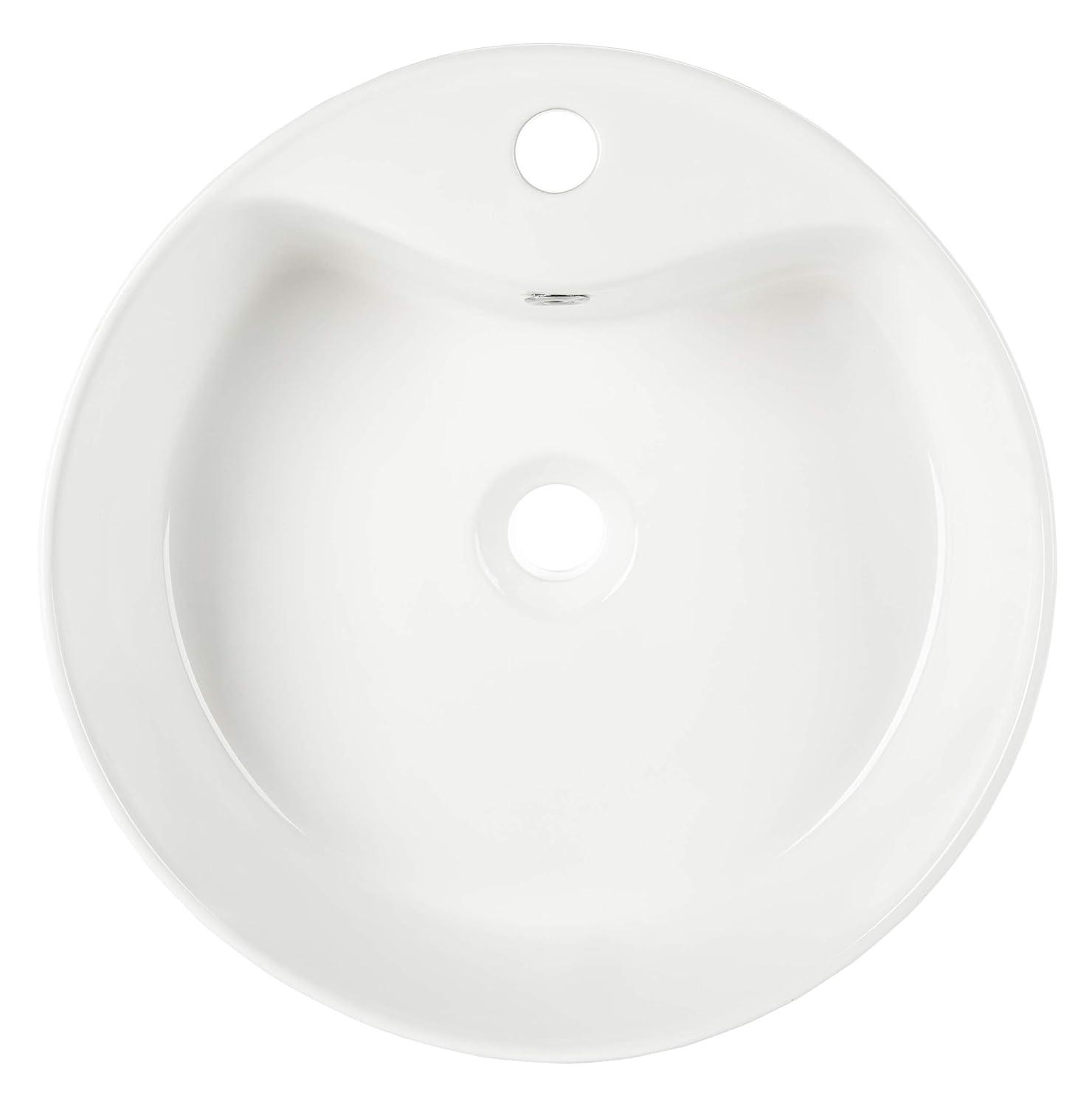 Safavieh Mira 16.92'' White Ceramic Circular Bathroom Sink with Overflow