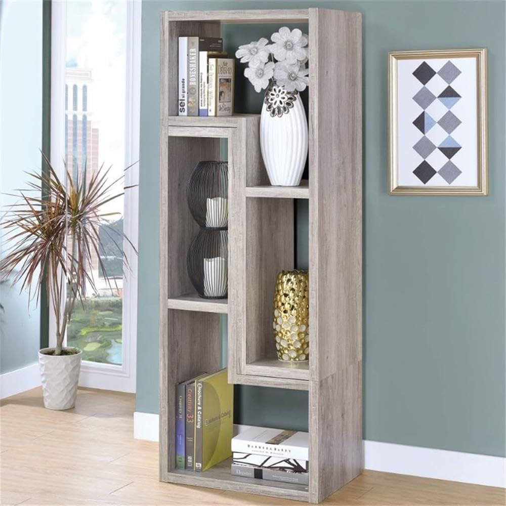 22" Velma Modular Bookcase & TV Stand: Stackable, Horizontal, Gray Driftwood - Coaster