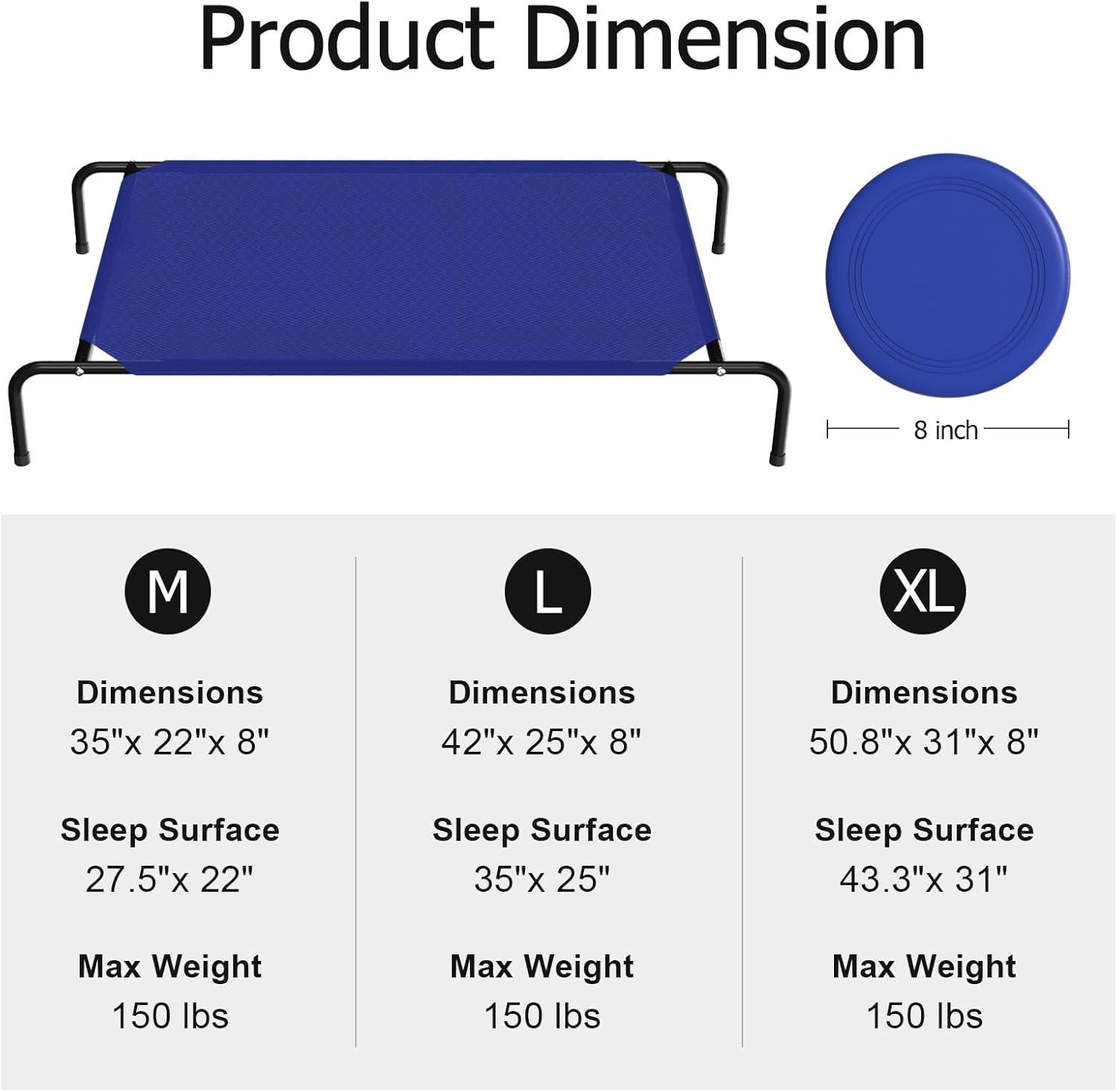 Tucker Murphy Pet™ Cooling Elevated Dog Bed, Portable Raised Pet Cot with Breathable Fabric and Alloy Steel Frame