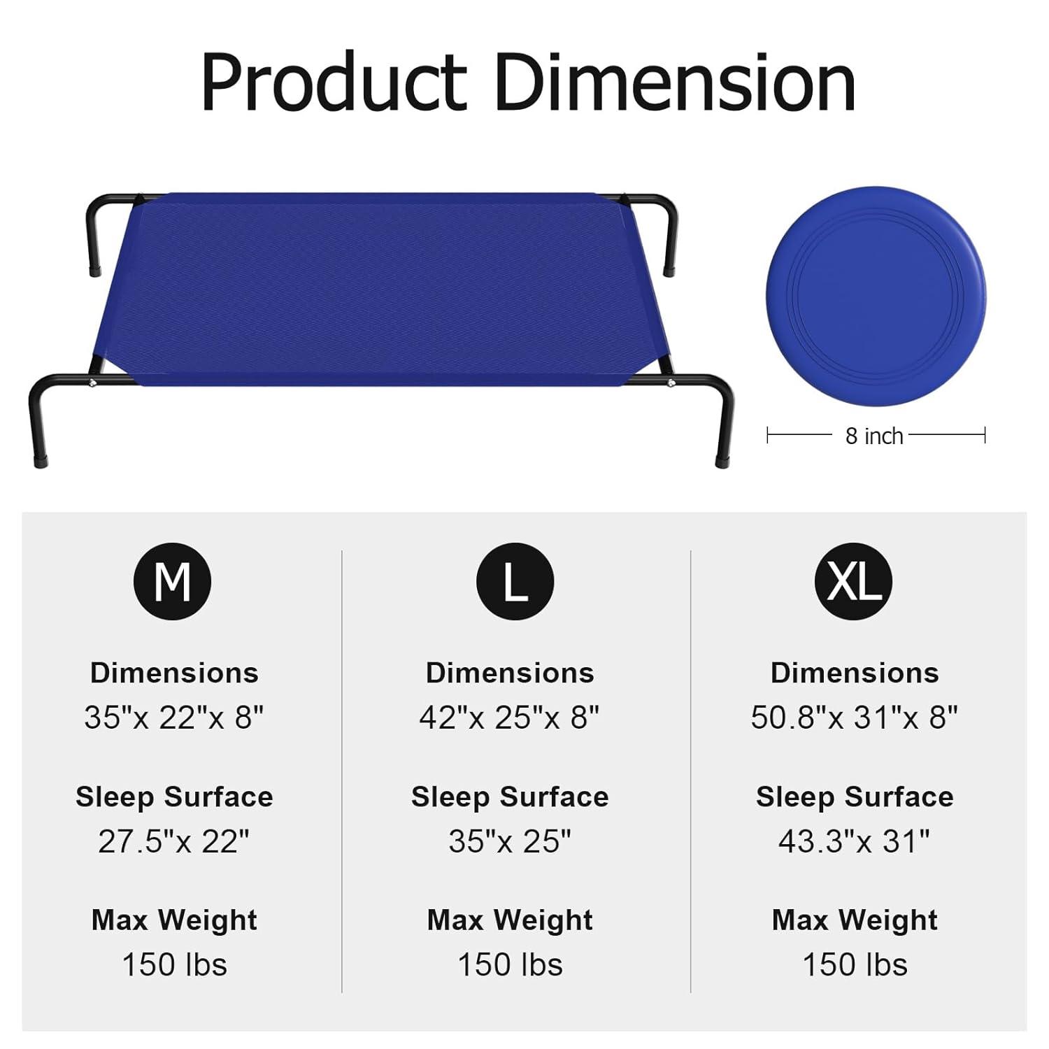 Tucker Murphy Pet™ Cooling Elevated Dog Bed, Portable Raised Pet Cot with Breathable Fabric and Alloy Steel Frame