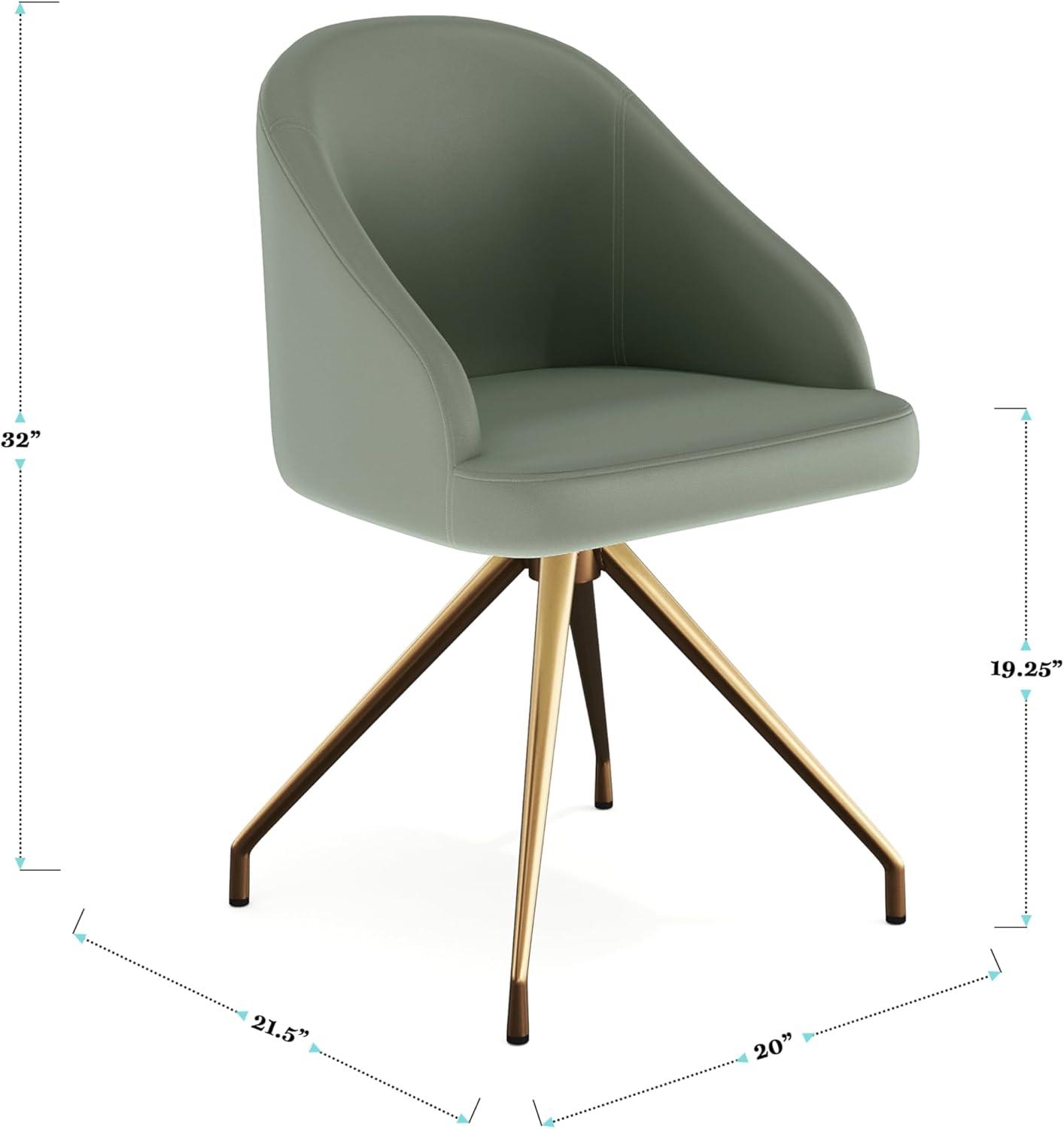 Martha Stewart Martha Stewart Sora Upholstered Stationary Swivel Home Office Chair