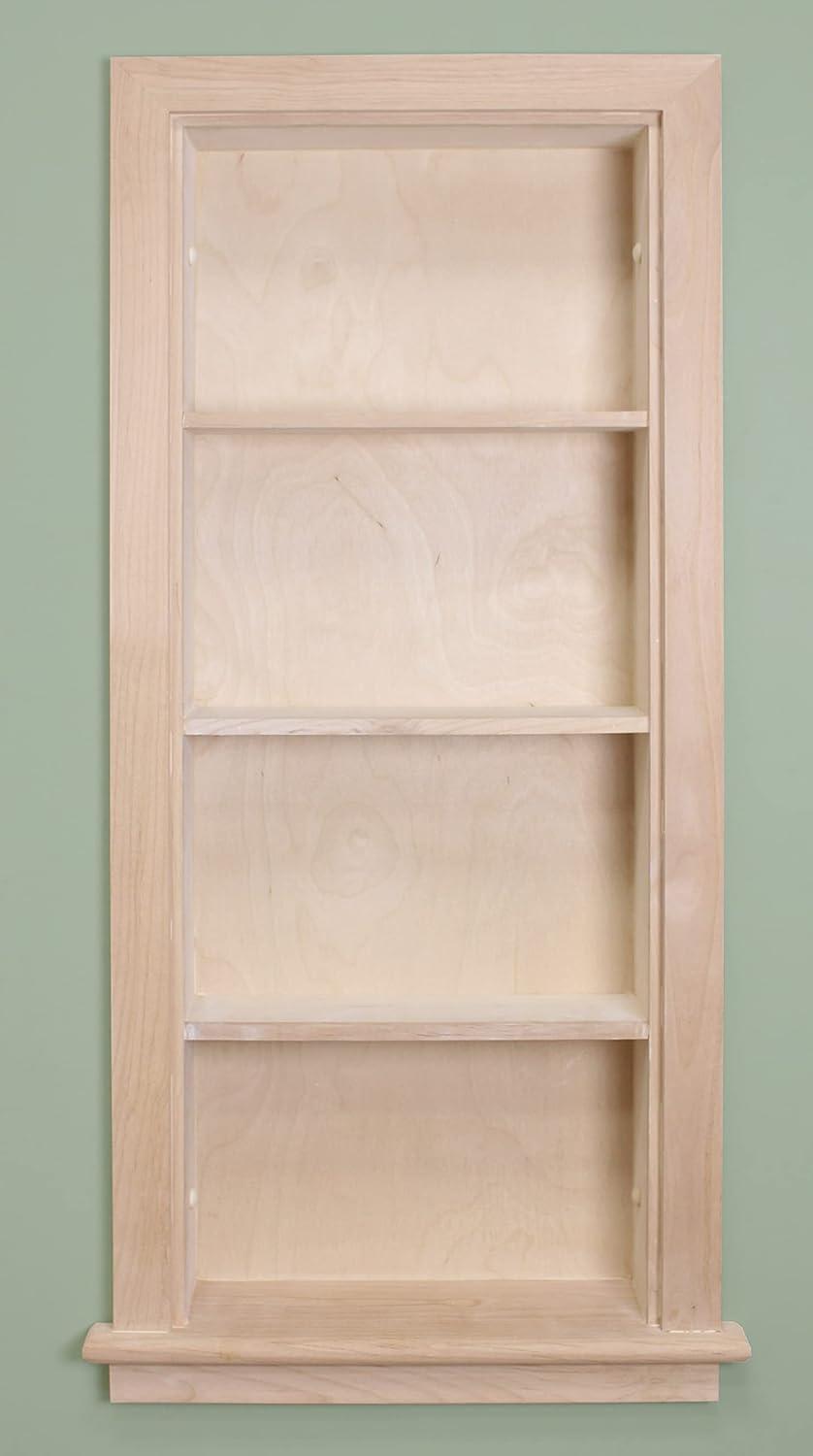 14X36 Aiden Recessed Wall Niche With Plain Back And Three Shelves