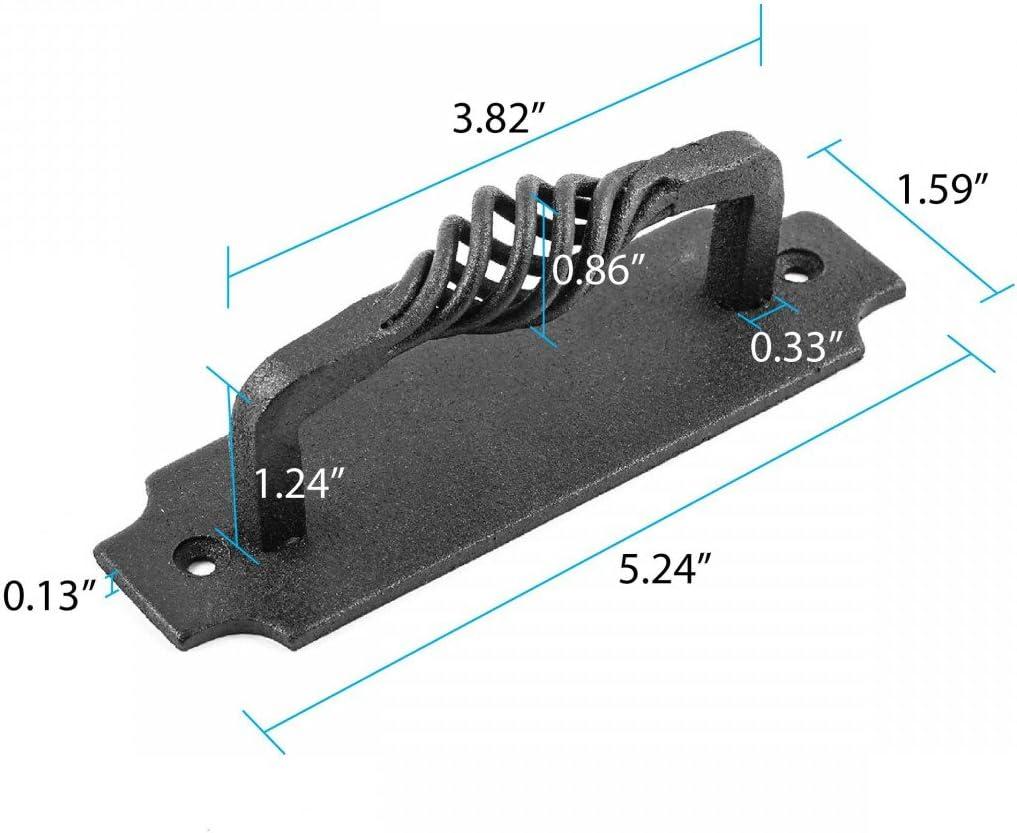Renovators Supply Cabinet Handles 5.24" Black Wrought Iron Pull Handle Antique Colonial Birdcage Style Drawer and Dresser Door Handles w/Screws Pack of 2