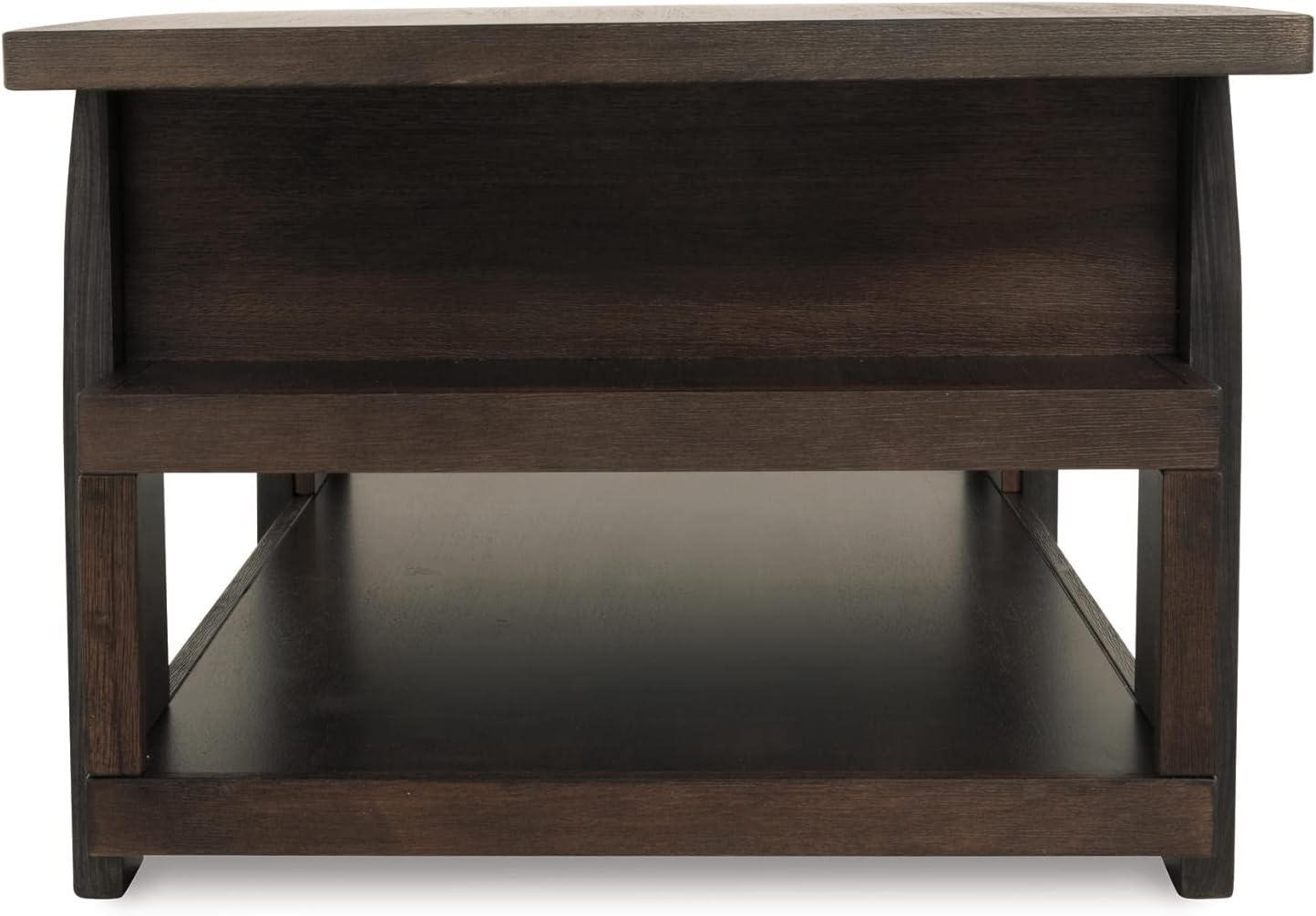 Vailbry Lift Top Cocktail Table Brown - Signature Design by Ashley: UPC 024052498875, Open Shelf, Faux Metal Legs