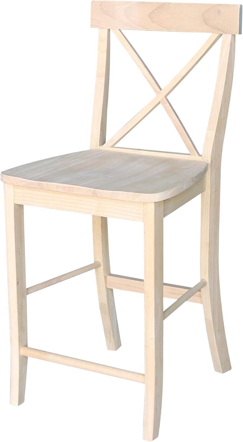 X Back Counter Height Barstool Unfinished - International Concepts