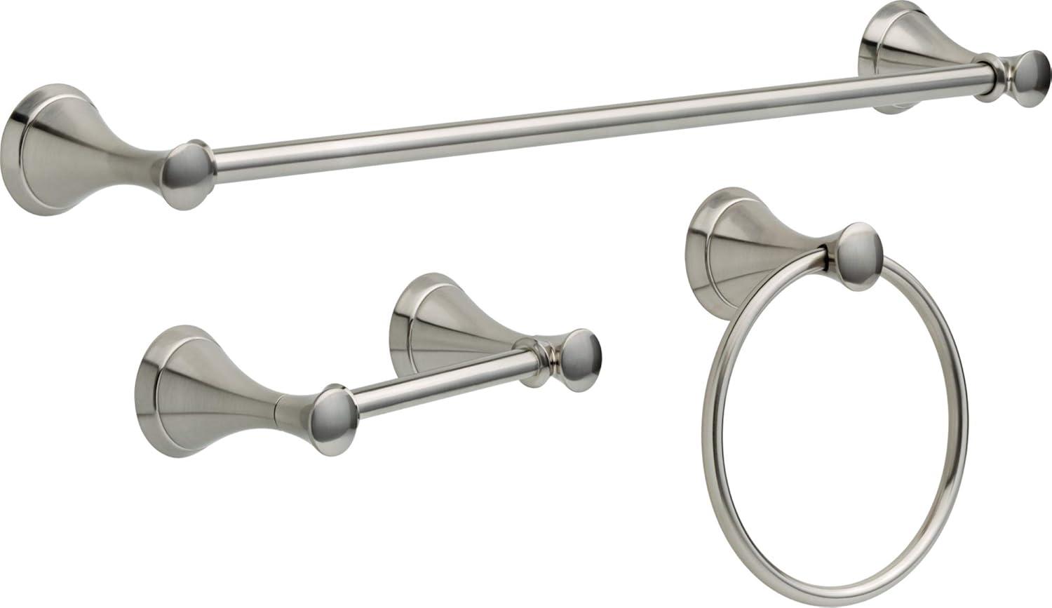 Delta Faucet CLL63-SN Carlisle 3 Piece Bath Hardware Kit, SpotShield Brushed Nickel