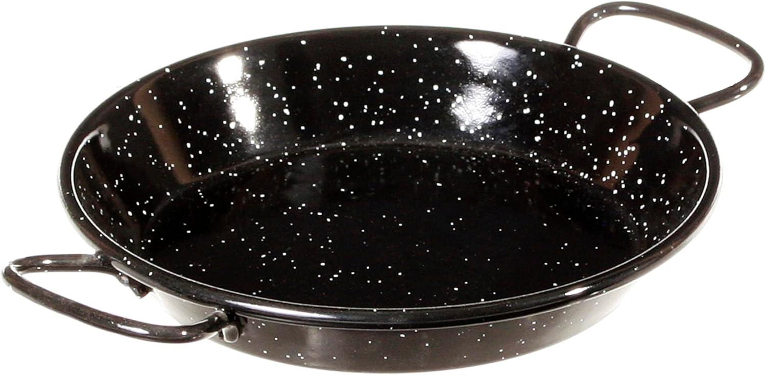 6-Inch Black Enameled Steel Paella Pan