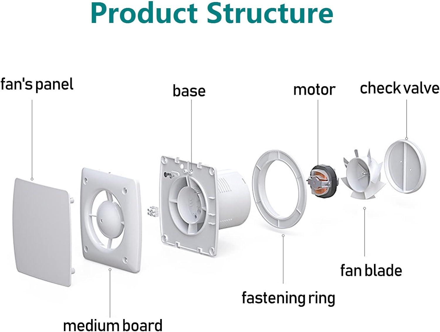 Bathroom Exhaust Fan 141 CFM 6 Inch Allvent Home Ventilation Ceiling Window and Wall Mount Vent Fan with Anti-backflow Check Valve for Kitchen Bathroom Garage(110v/18W/White)