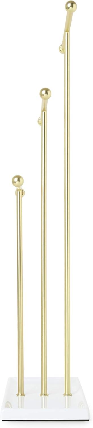 Gold and White Steel 3-Tier Jewelry Stand