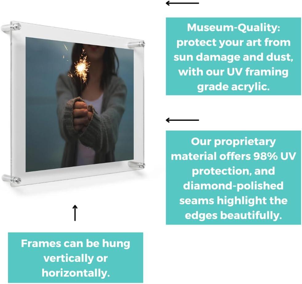 Double Panel Floating Acrylic Picture Frame