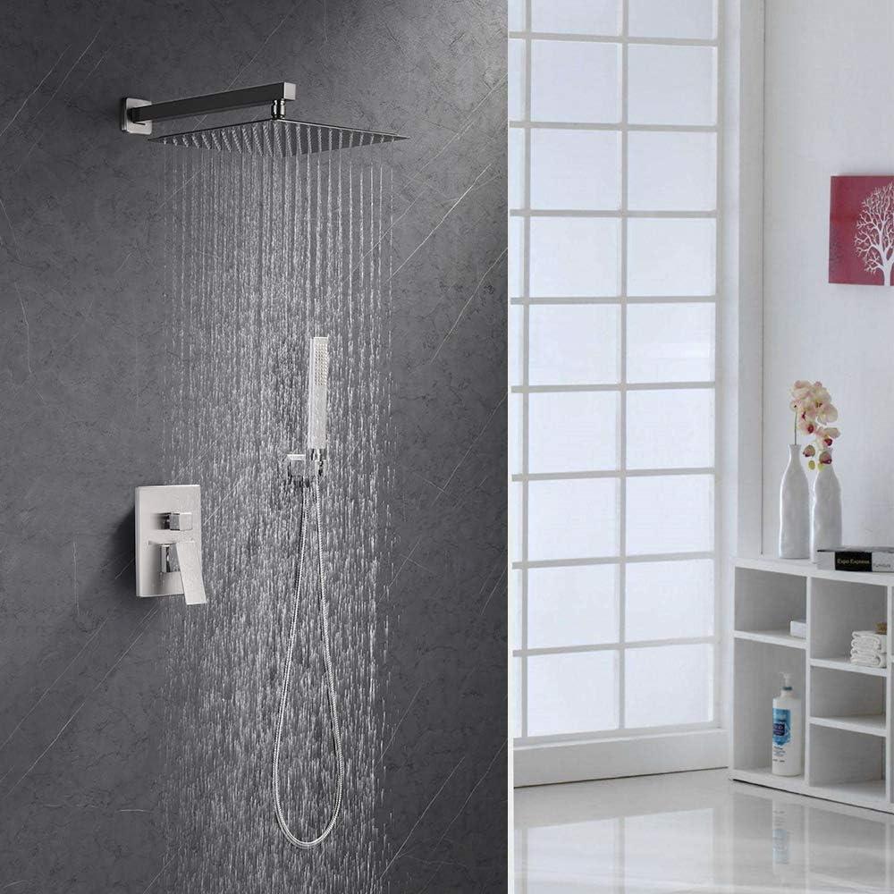 10-Inch Brushed Nickel Wall-Mounted Rain Shower System