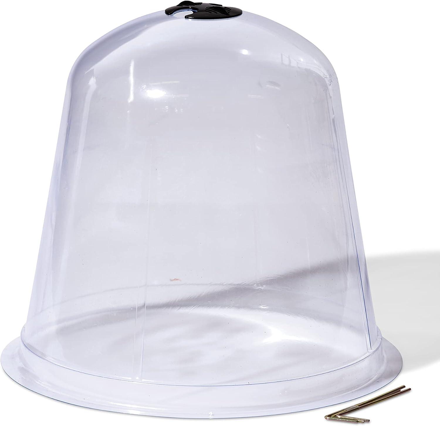 Gardeners Supply Company Large Garden Cloche Plant Protector | Clear Sturdy PVC Plants Bell Dome Heat & Freeze Cover with Top Hole Ventilation for