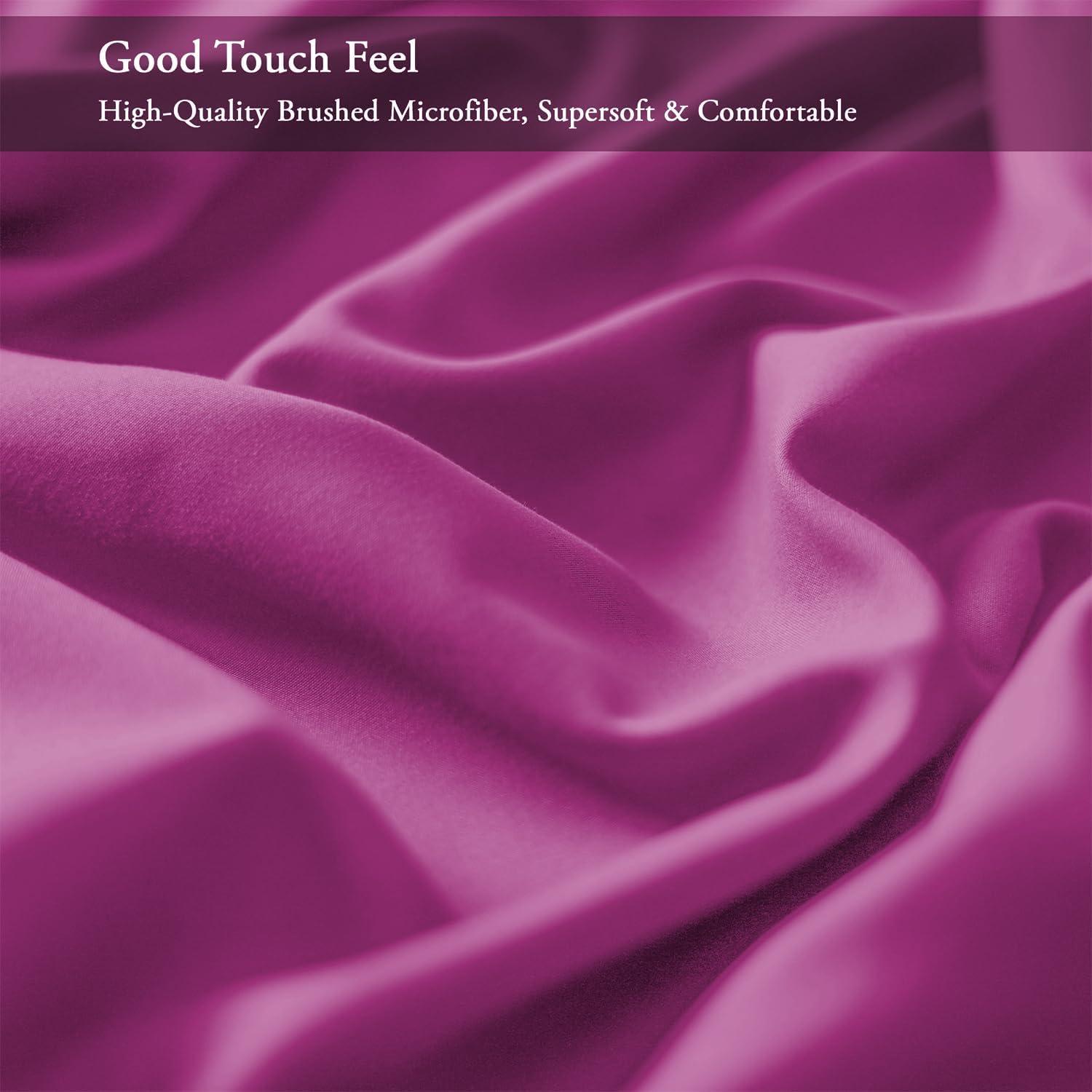 IR Imperial Rooms Bed Sheet Sets Deep Pocket Soft Microfiber, 1800 Series Queen Purple 4 Pcs