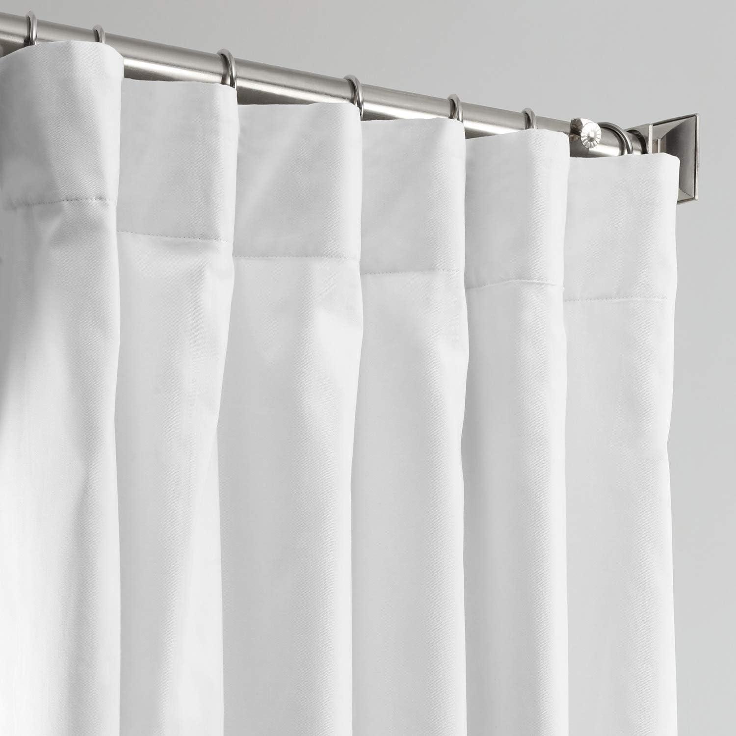 Warm Off-White Cotton Blackout Curtain Panel 50" x 96"